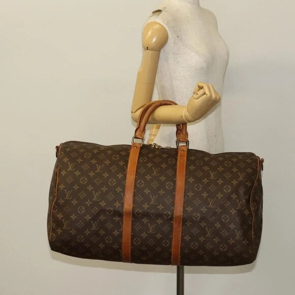 LOUIS VUITTON Monogram Keepall Bandouliere 55 Boston Bag M41414 LV Auth 132834 - Picture 15 of 16